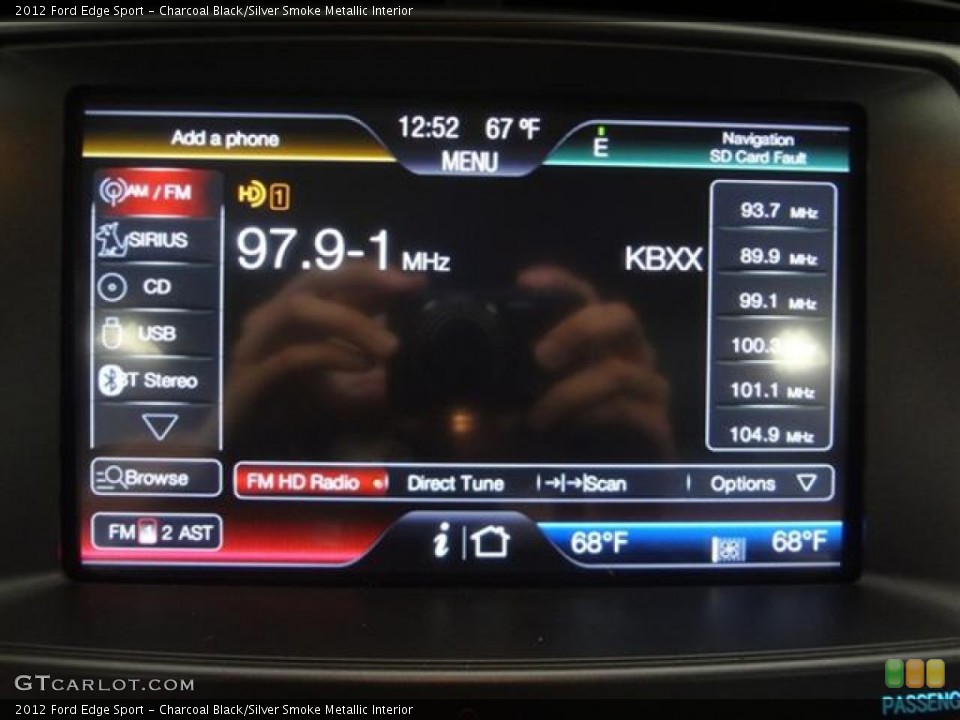 Charcoal Black/Silver Smoke Metallic Interior Controls for the 2012 Ford Edge Sport #59360319