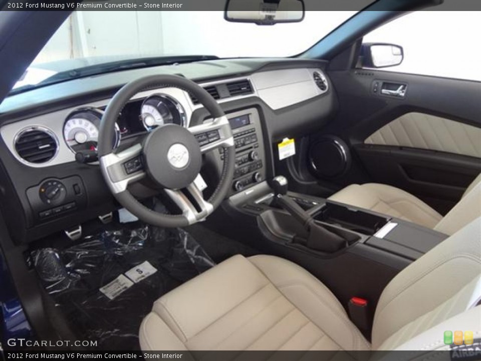 Stone Interior Prime Interior for the 2012 Ford Mustang V6 Premium Convertible #59360769