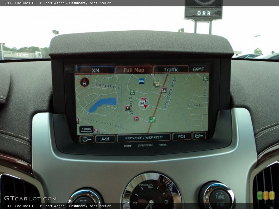 Cashmere/Cocoa Interior Navigation for the 2012 Cadillac CTS 3.6 Sport Wagon #59363835
