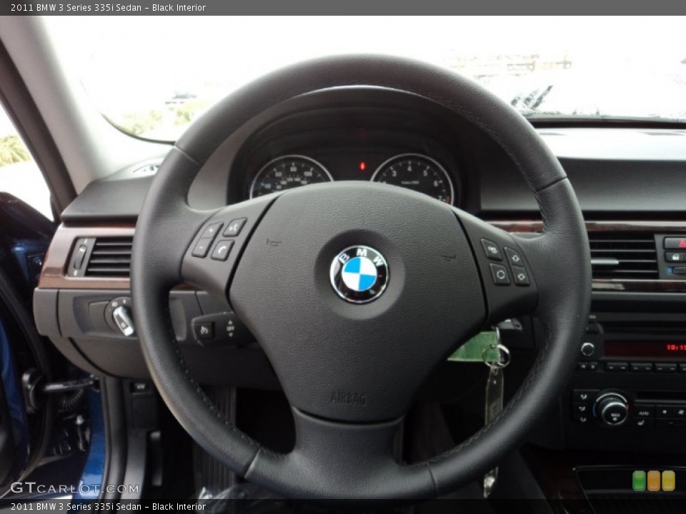 Black Interior Steering Wheel for the 2011 BMW 3 Series 335i Sedan #59364102