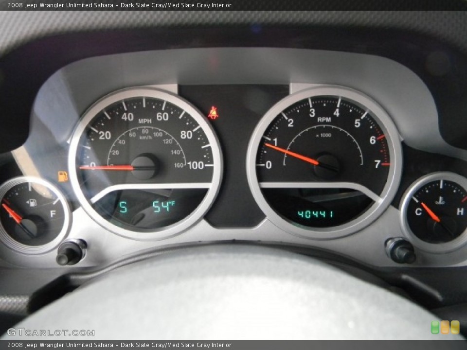 Dark Slate Gray/Med Slate Gray Interior Gauges for the 2008 Jeep Wrangler Unlimited Sahara #59367114