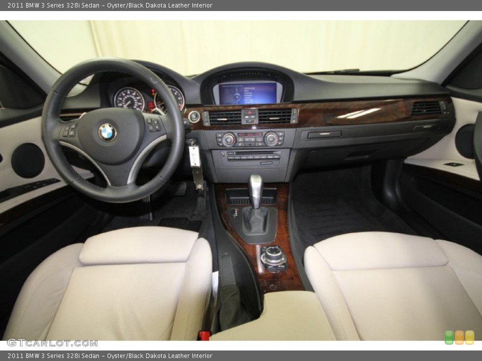 Oyster/Black Dakota Leather Interior Dashboard for the 2011 BMW 3 Series 328i Sedan #59379170