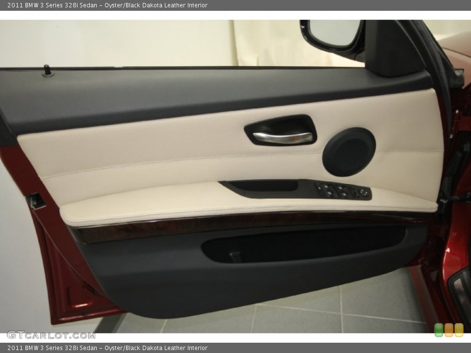 Oyster/Black Dakota Leather Interior Door Panel for the 2011 BMW 3 Series 328i Sedan #59379281