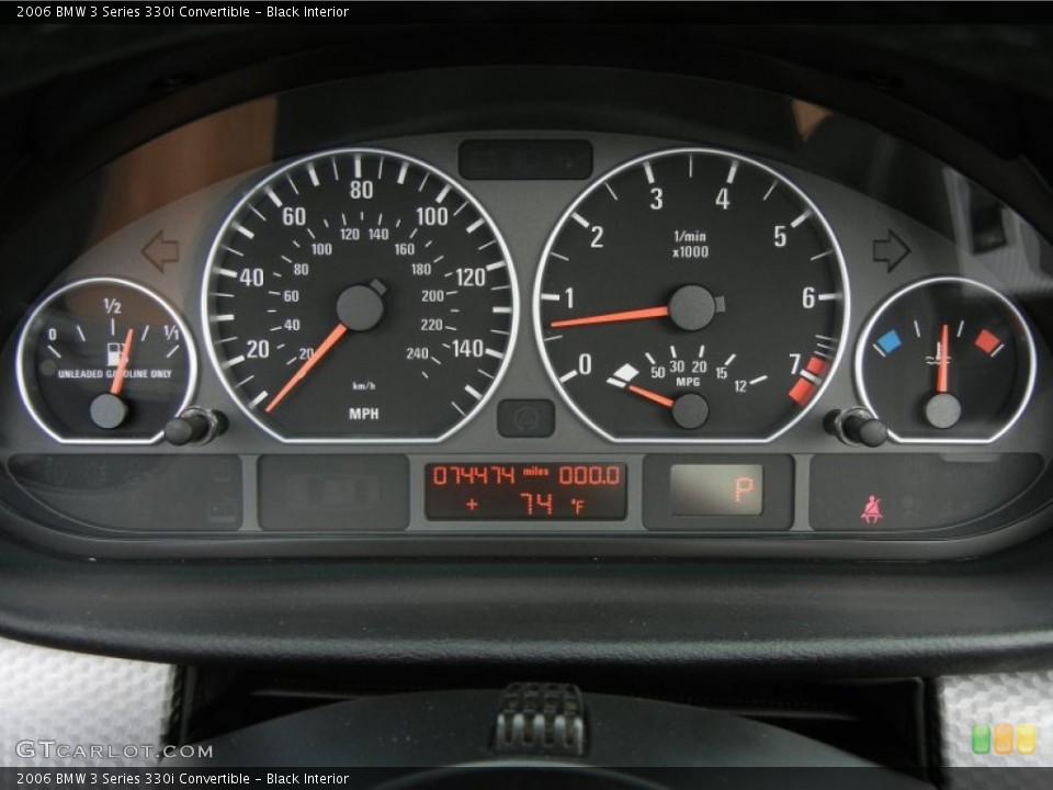 Black Interior Gauges for the 2006 BMW 3 Series 330i Convertible #59389596