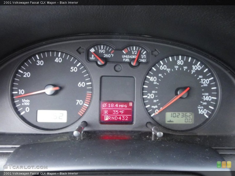 Black Interior Gauges for the 2001 Volkswagen Passat GLX Wagon #59392037