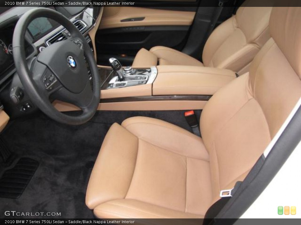 Saddle/Black Nappa Leather Interior Photo for the 2010 BMW 7 Series 750Li Sedan #59394446