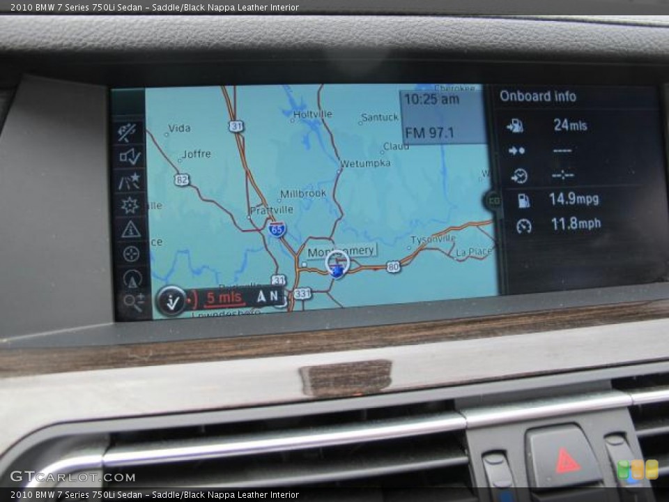 Saddle/Black Nappa Leather Interior Navigation for the 2010 BMW 7 Series 750Li Sedan #59394506