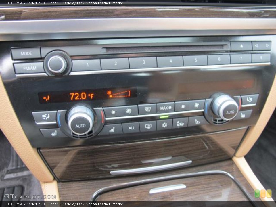 Saddle/Black Nappa Leather Interior Controls for the 2010 BMW 7 Series 750Li Sedan #59394517