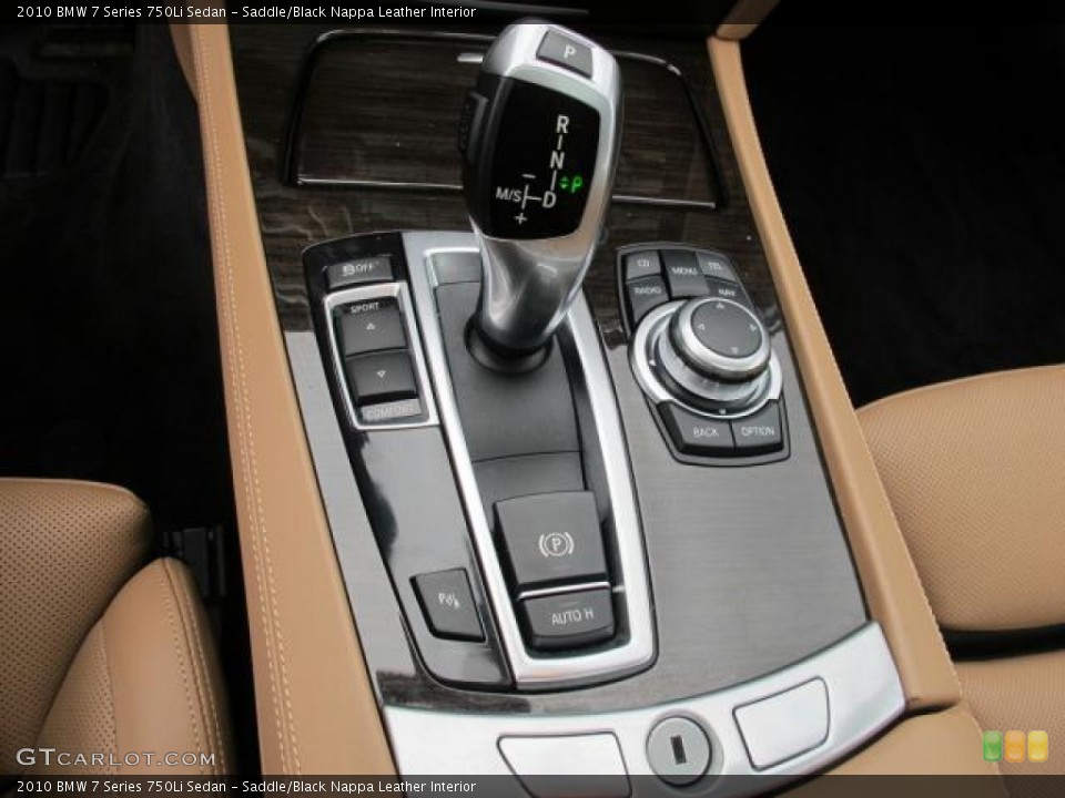 Saddle/Black Nappa Leather Interior Transmission for the 2010 BMW 7 Series 750Li Sedan #59394525