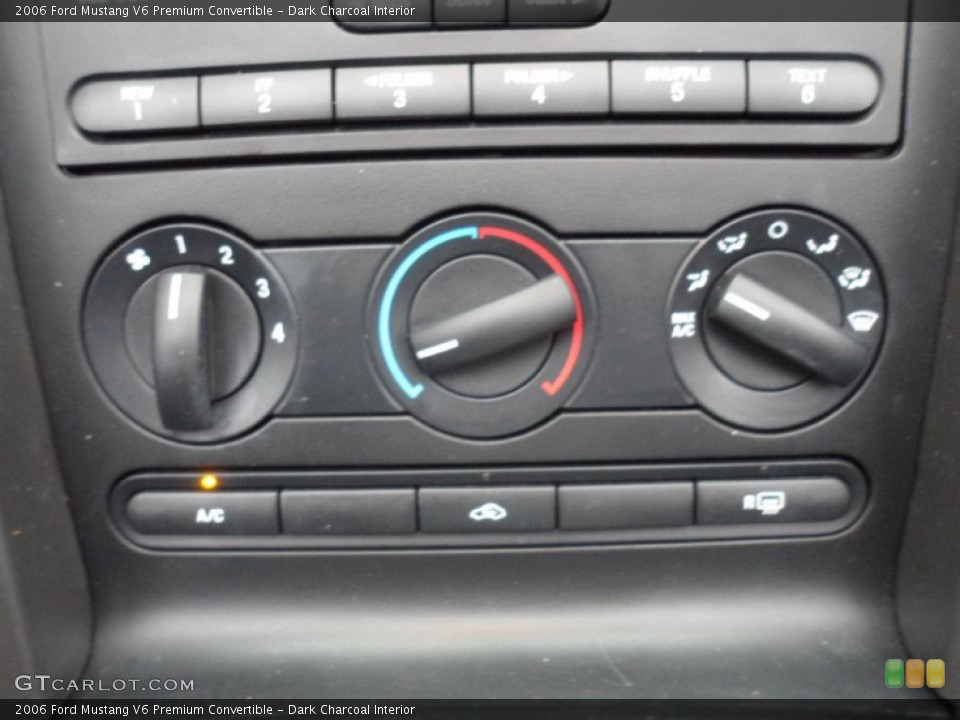 Dark Charcoal Interior Controls for the 2006 Ford Mustang V6 Premium Convertible #59401535