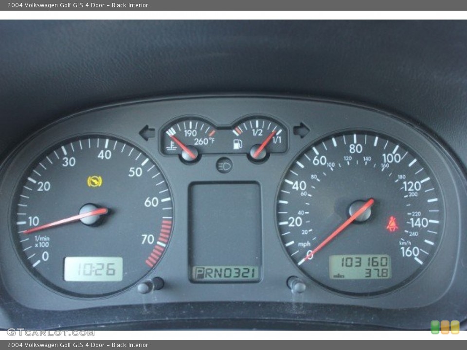 Black Interior Gauges for the 2004 Volkswagen Golf GLS 4 Door #59408234