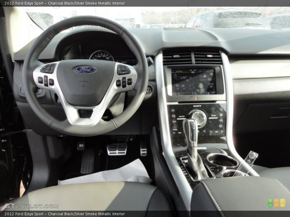 Charcoal Black/Silver Smoke Metallic Interior Dashboard for the 2012 Ford Edge Sport #59408968