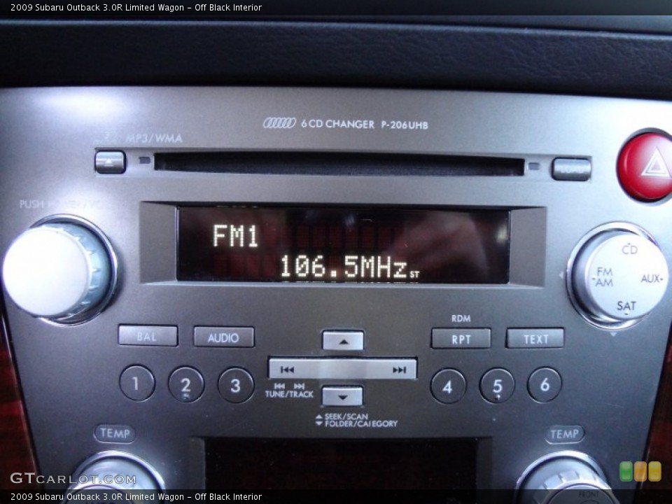 Off Black Interior Audio System for the 2009 Subaru Outback 3.0R Limited Wagon #59409980