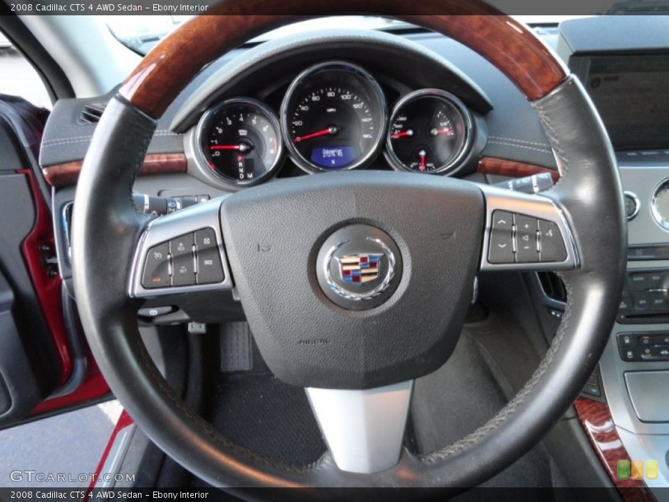 Ebony Interior Steering Wheel for the 2008 Cadillac CTS 4 AWD Sedan #59420184