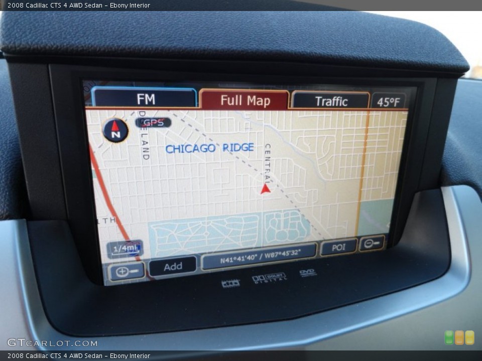 Ebony Interior Navigation for the 2008 Cadillac CTS 4 AWD Sedan #59420216