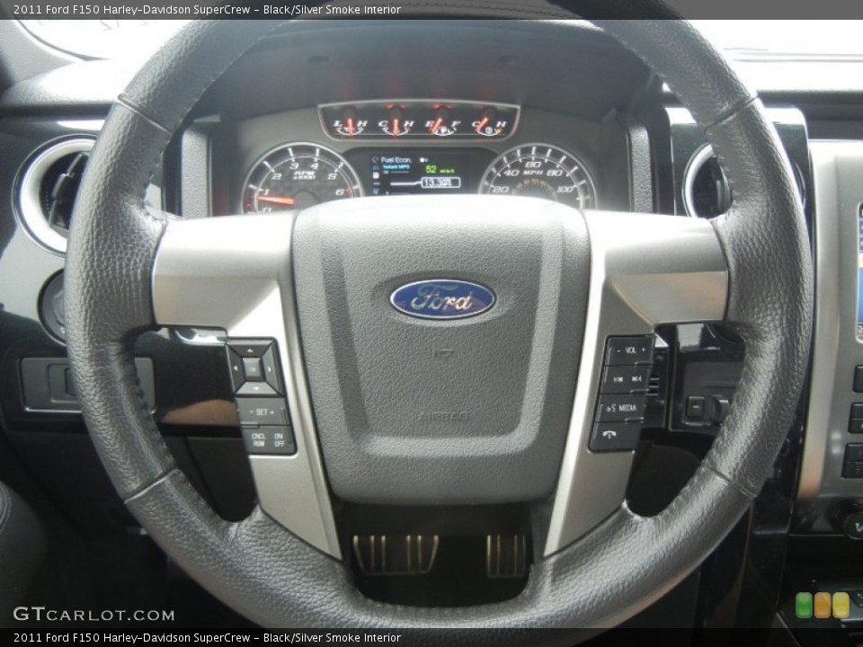 Black/Silver Smoke Interior Steering Wheel for the 2011 Ford F150 Harley-Davidson SuperCrew #59428457