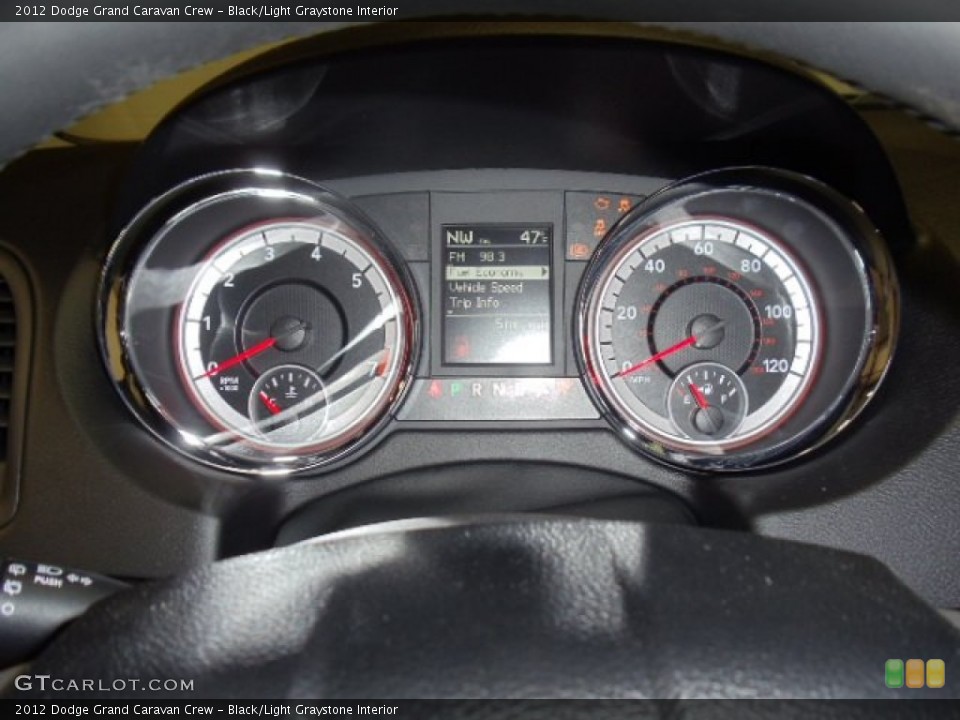 Black/Light Graystone Interior Gauges for the 2012 Dodge Grand Caravan Crew #59431421