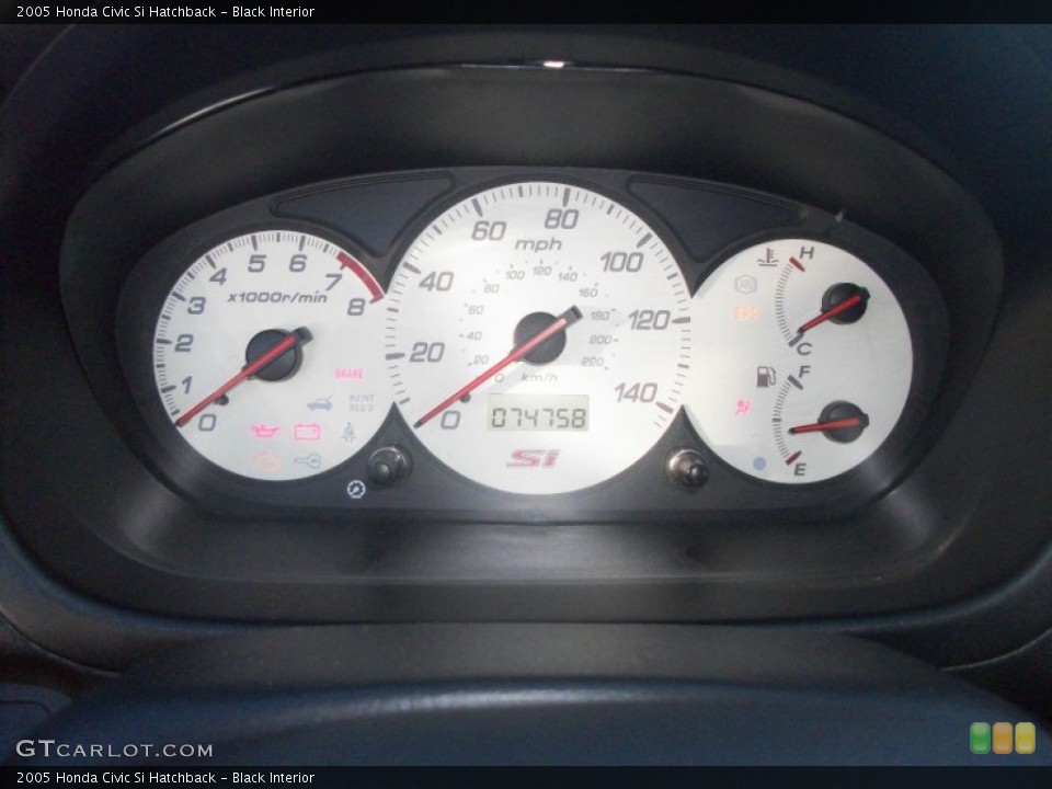 Black Interior Gauges for the 2005 Honda Civic Si Hatchback #59431790