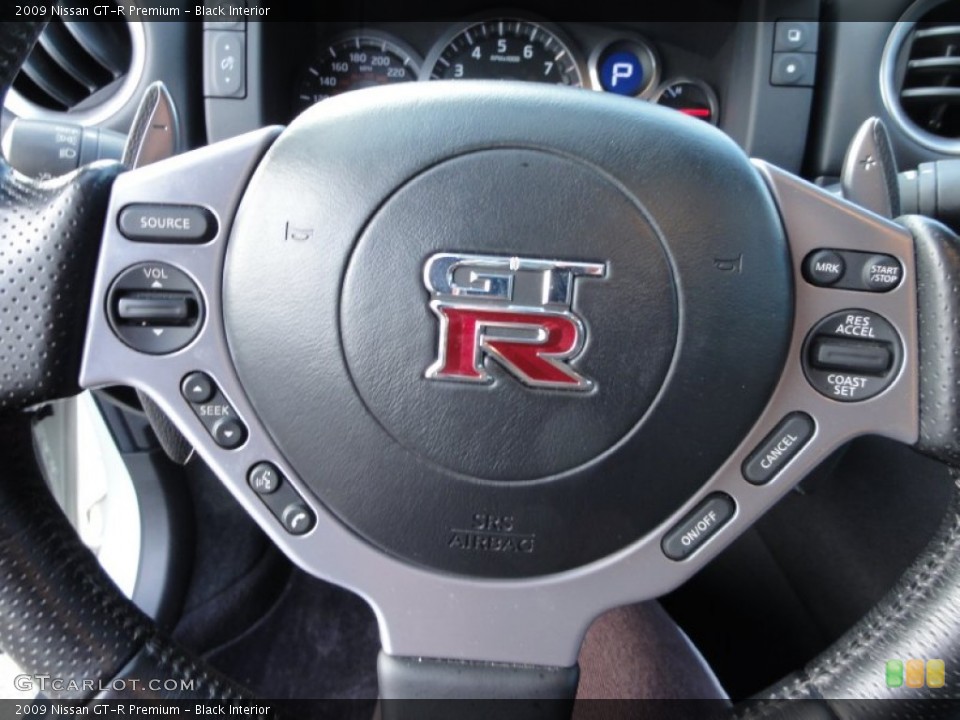 Black Interior Steering Wheel for the 2009 Nissan GT-R Premium #59447162
