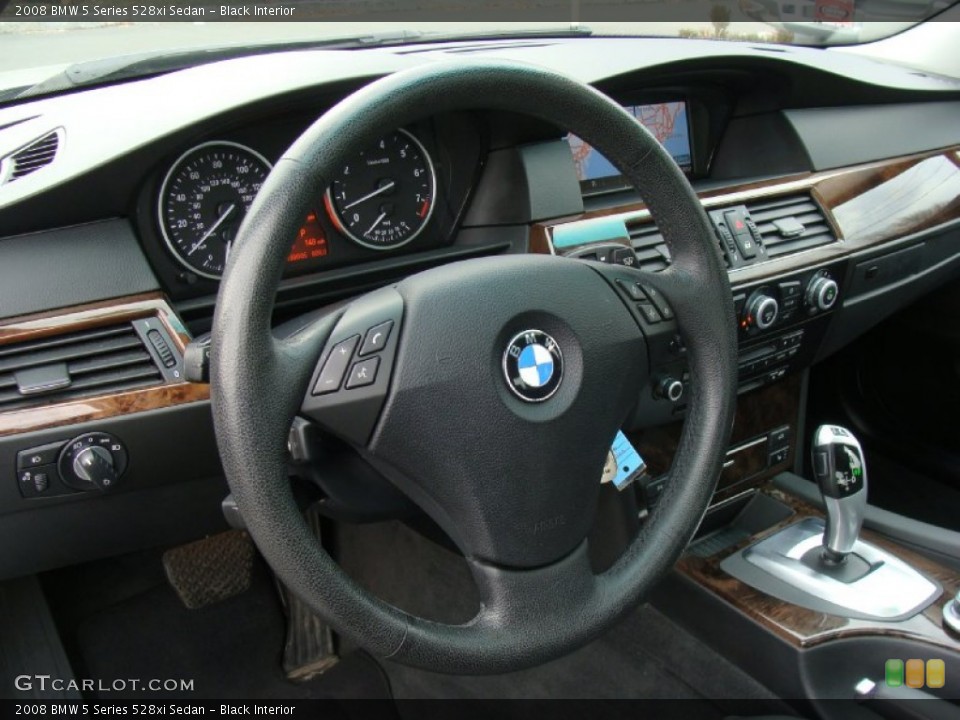 Black Interior Steering Wheel for the 2008 BMW 5 Series 528xi Sedan #59455334