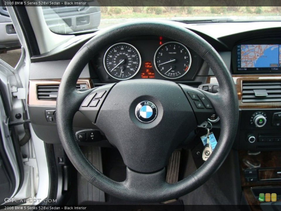 Black Interior Steering Wheel for the 2008 BMW 5 Series 528xi Sedan #59455361