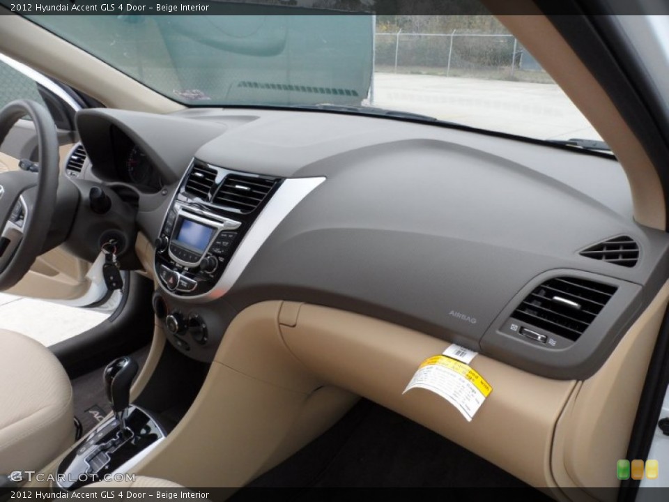 Beige Interior Dashboard for the 2012 Hyundai Accent GLS 4 Door #59456327
