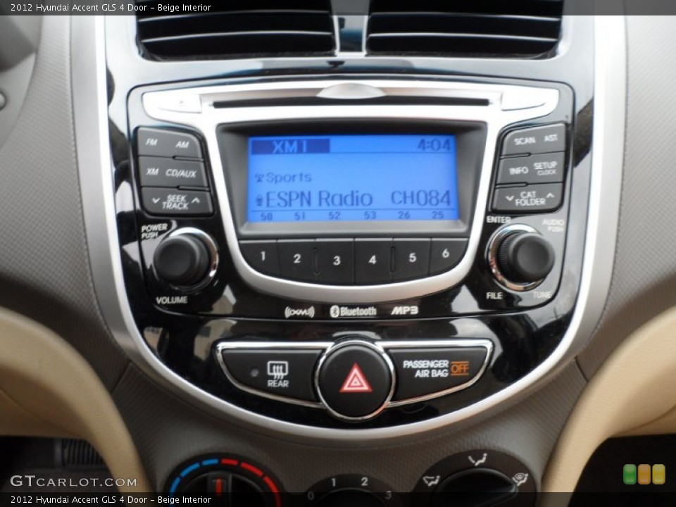 Beige Interior Controls for the 2012 Hyundai Accent GLS 4 Door #59456393