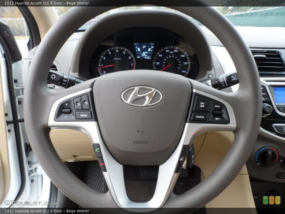 Beige Interior Steering Wheel for the 2012 Hyundai Accent GLS 4 Door #59456411