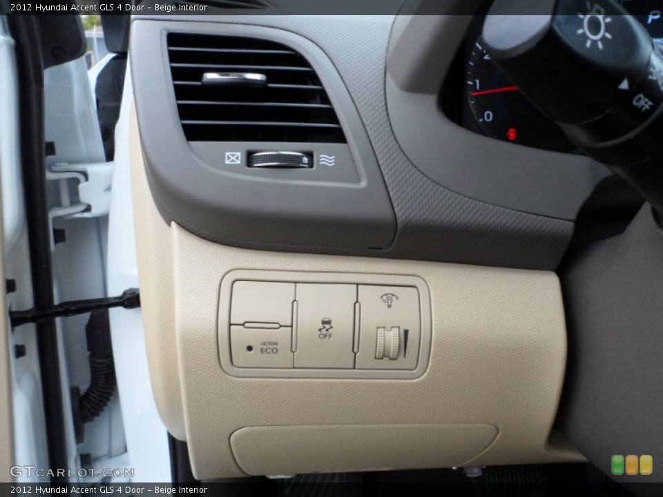 Beige Interior Controls for the 2012 Hyundai Accent GLS 4 Door #59456429