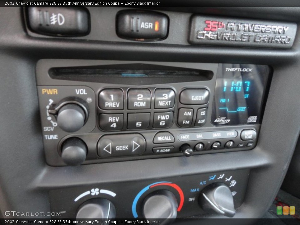 Ebony Black Interior Controls for the 2002 Chevrolet Camaro Z28 SS 35th Anniversary Edition Coupe #59472197