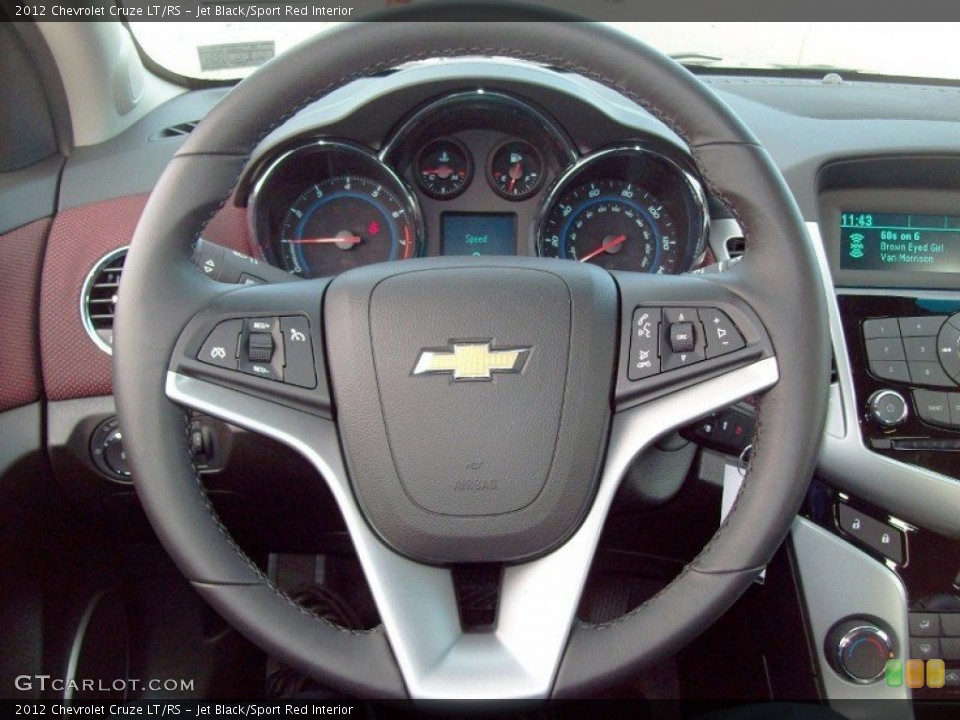 Jet Black/Sport Red Interior Steering Wheel for the 2012 Chevrolet Cruze LT/RS #59489592
