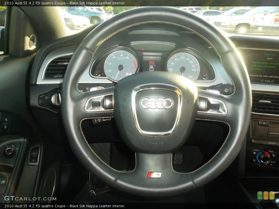 Black Silk Nappa Leather Interior Steering Wheel for the 2010 Audi S5 4.2 FSI quattro Coupe #59509417