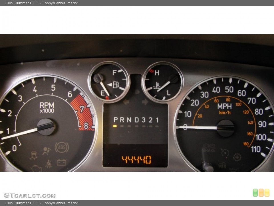 Ebony/Pewter Interior Gauges for the 2009 Hummer H3 T #59520930