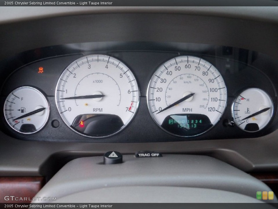 Light Taupe Interior Gauges for the 2005 Chrysler Sebring Limited Convertible #59525641