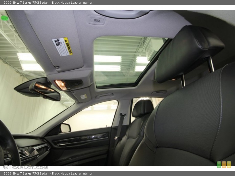 Black Nappa Leather Interior Sunroof for the 2009 BMW 7 Series 750i Sedan #59530905