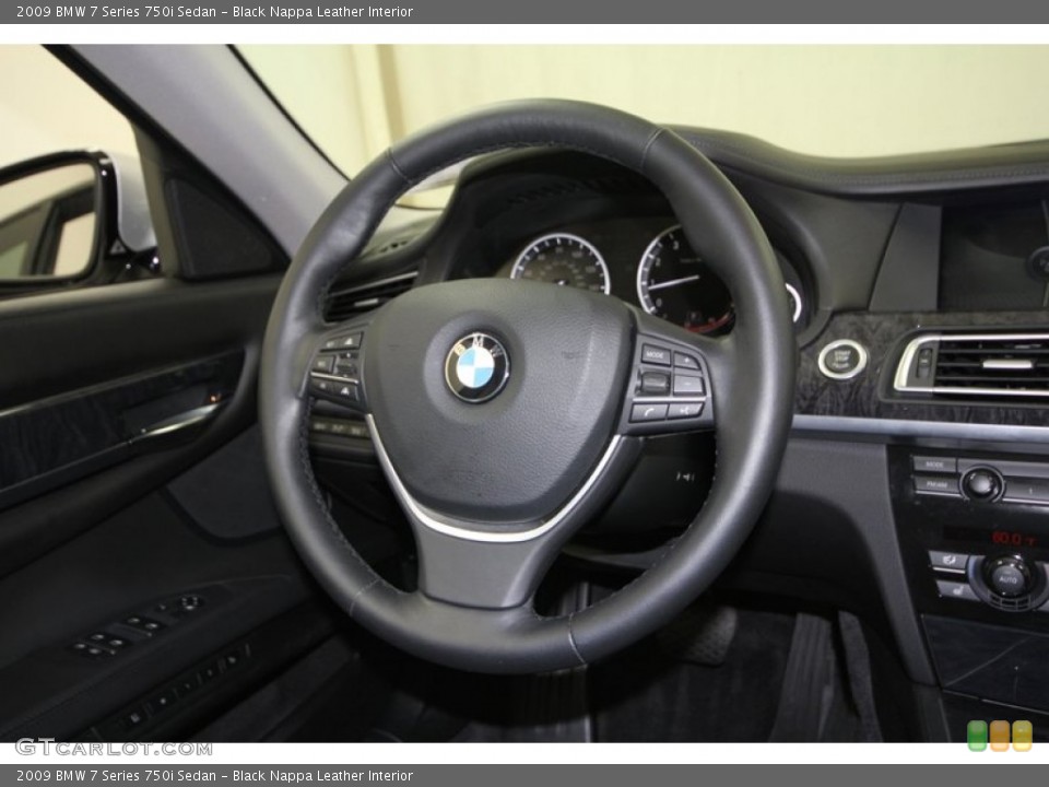 Black Nappa Leather Interior Steering Wheel for the 2009 BMW 7 Series 750i Sedan #59530956