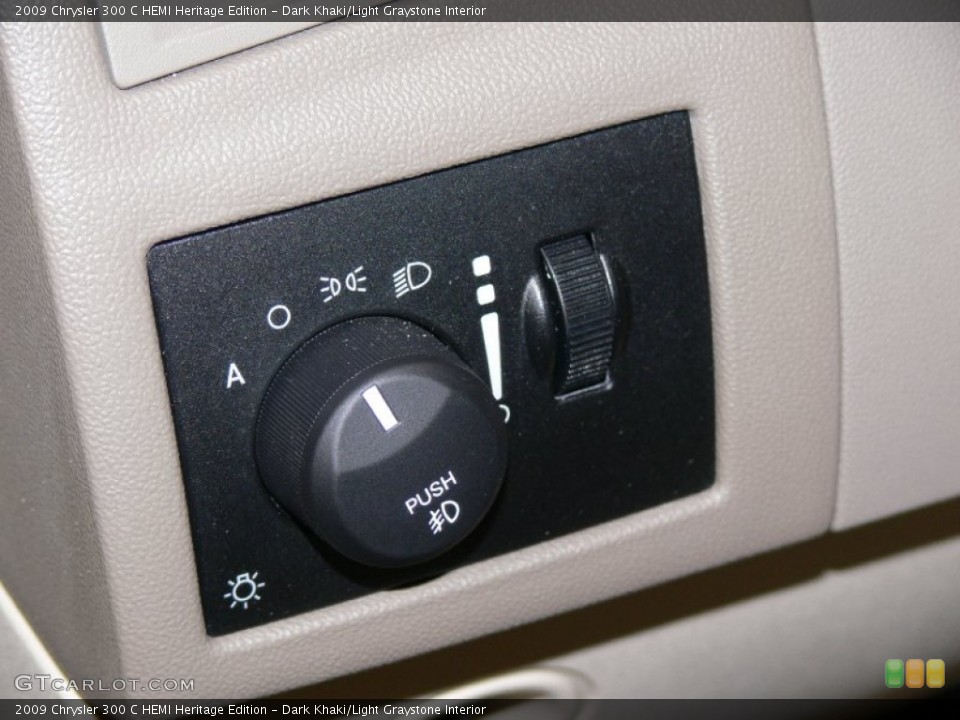 Dark Khaki/Light Graystone Interior Controls for the 2009 Chrysler 300 C HEMI Heritage Edition #59533246