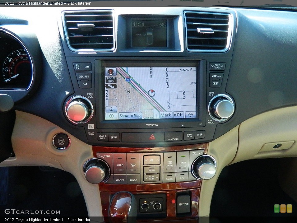 Black Interior Navigation for the 2012 Toyota Highlander Limited #59533492