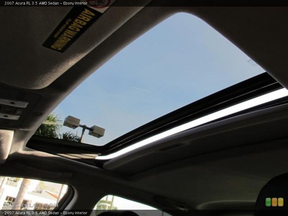 Ebony Interior Sunroof for the 2007 Acura RL 3.5 AWD Sedan #59534650