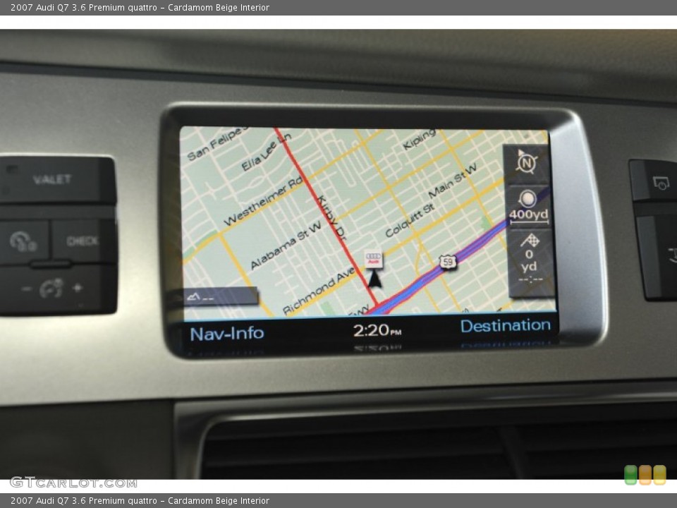 Cardamom Beige Interior Navigation for the 2007 Audi Q7 3.6 Premium quattro #59537695