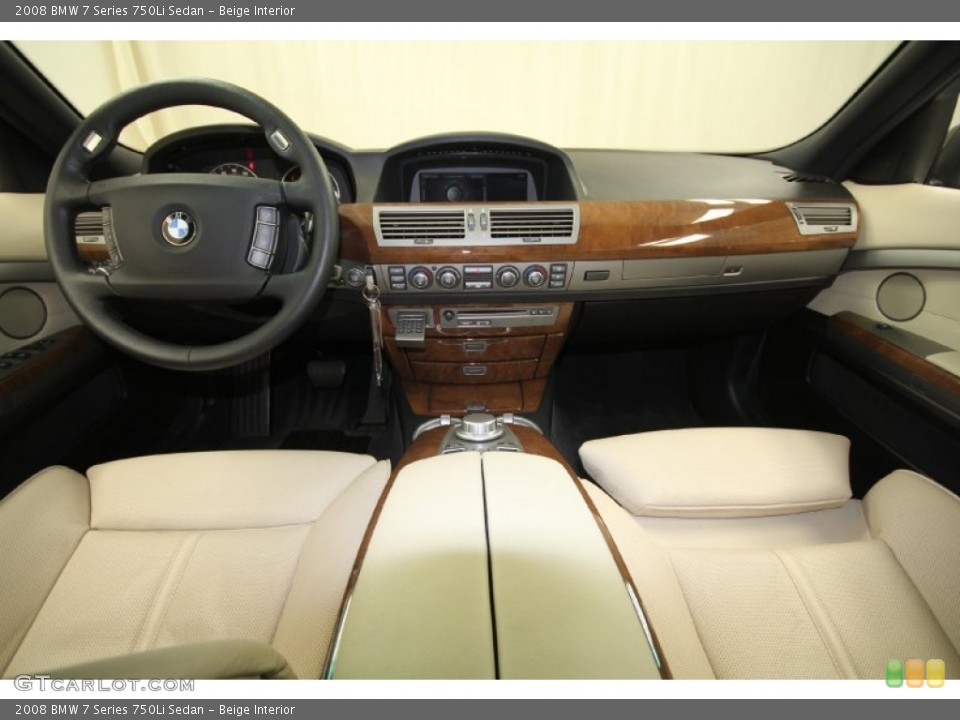 Beige Interior Dashboard for the 2008 BMW 7 Series 750Li Sedan #59538348