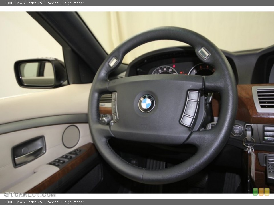 Beige Interior Steering Wheel for the 2008 BMW 7 Series 750Li Sedan #59538604
