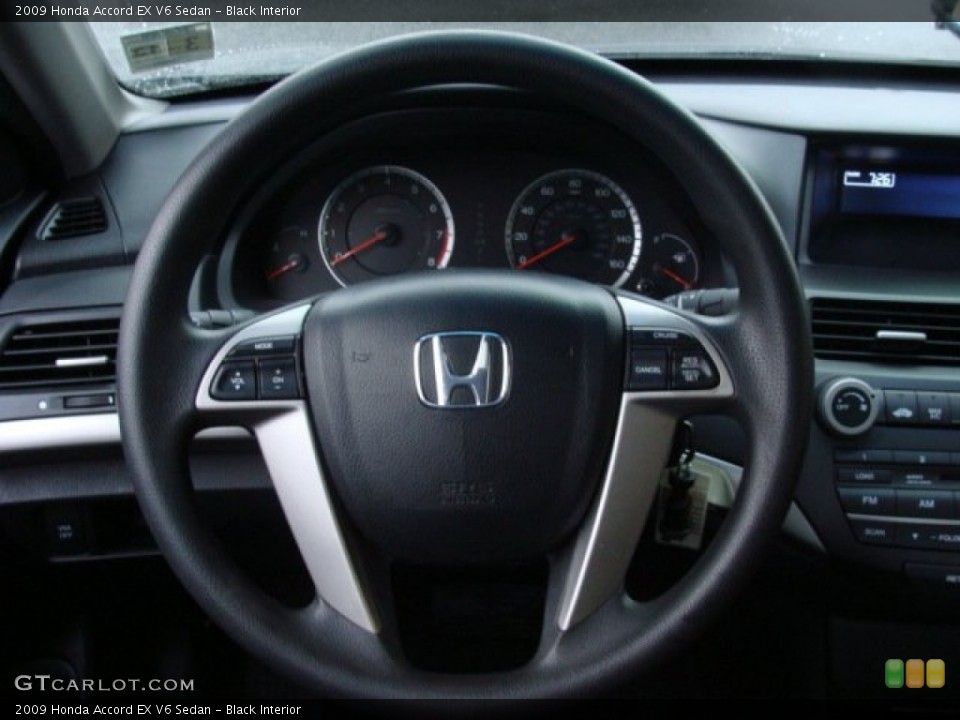 Black Interior Steering Wheel for the 2009 Honda Accord EX V6 Sedan #59540586