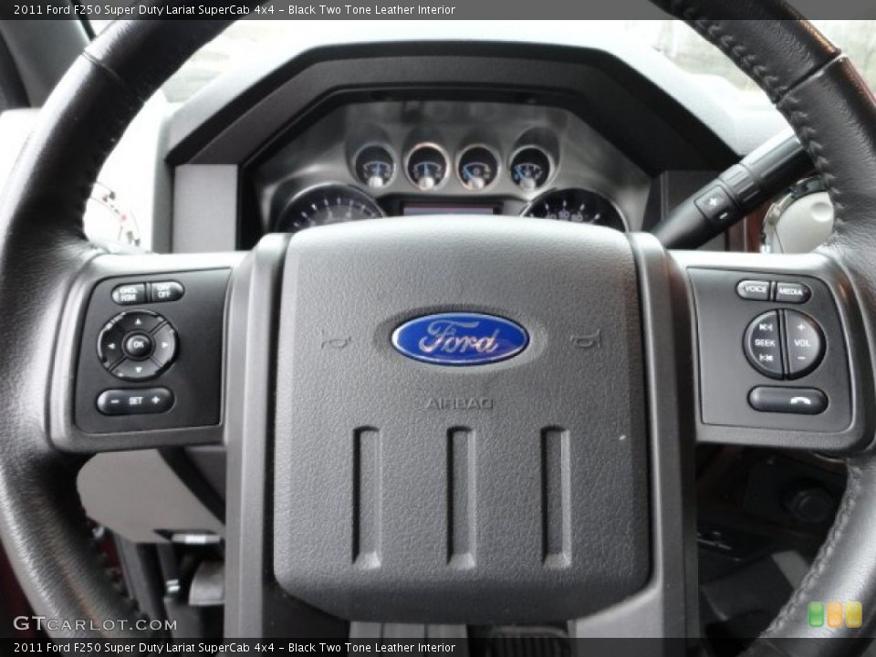 Black Two Tone Leather Interior Steering Wheel for the 2011 Ford F250 Super Duty Lariat SuperCab 4x4 #59547933