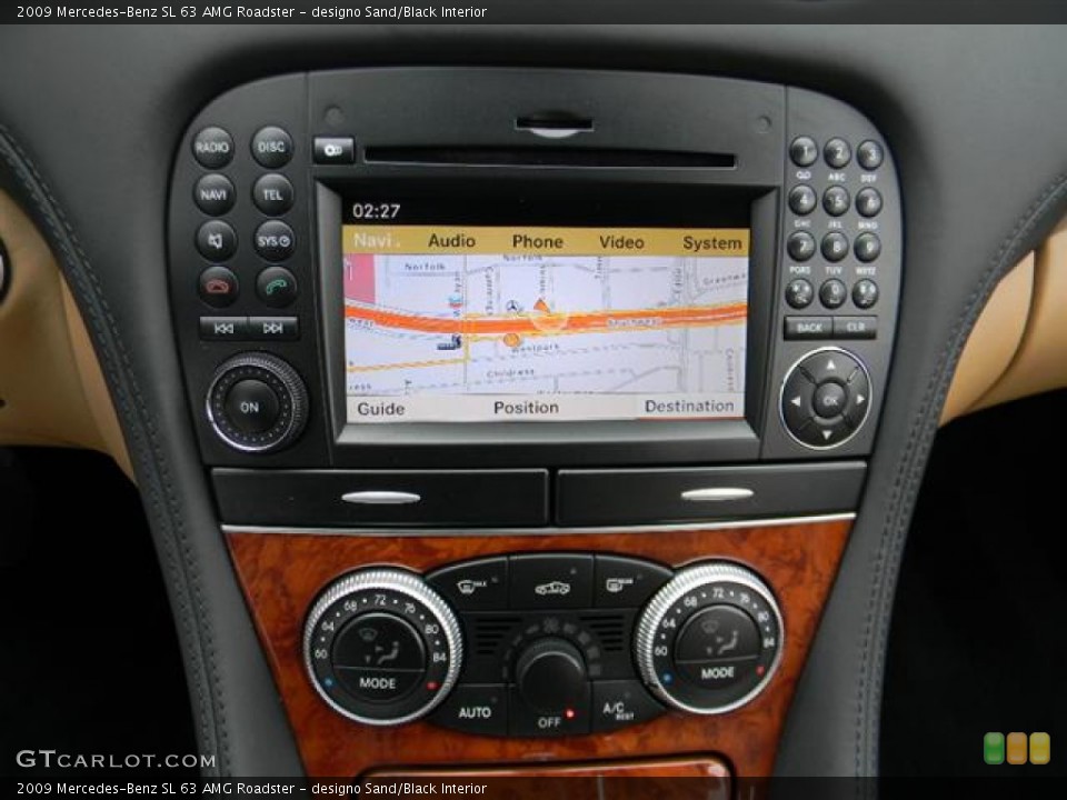 designo Sand/Black Interior Navigation for the 2009 Mercedes-Benz SL 63 AMG Roadster #59553246