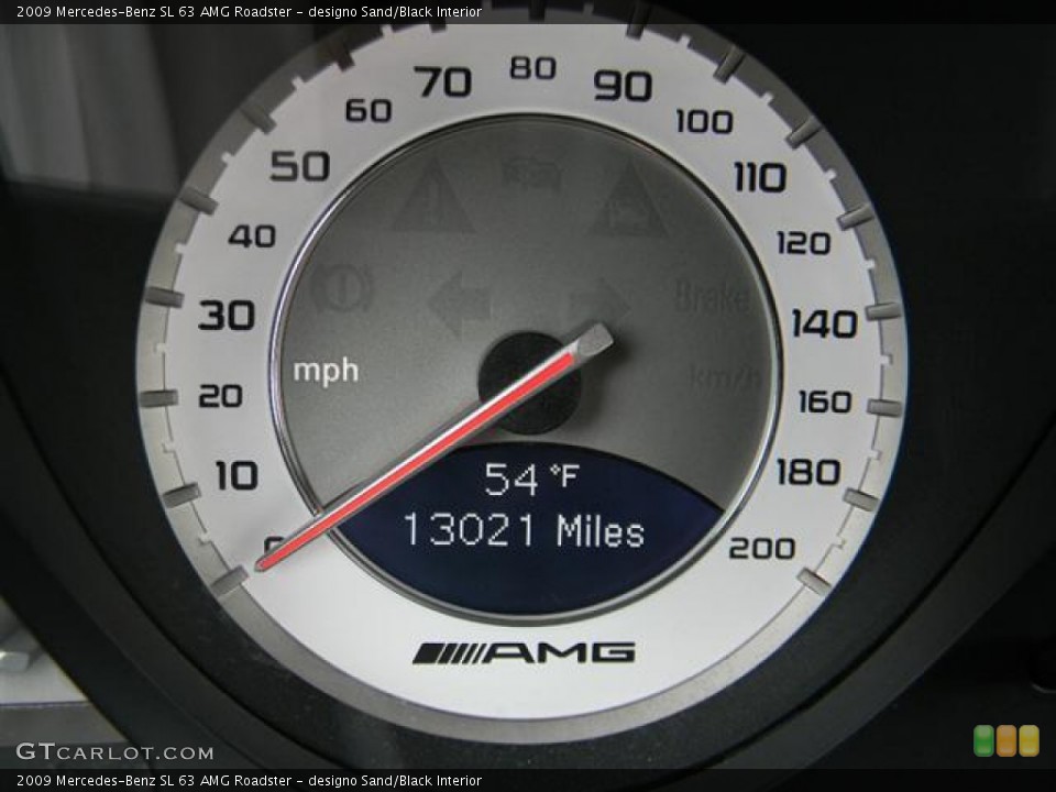 designo Sand/Black Interior Gauges for the 2009 Mercedes-Benz SL 63 AMG Roadster #59553309