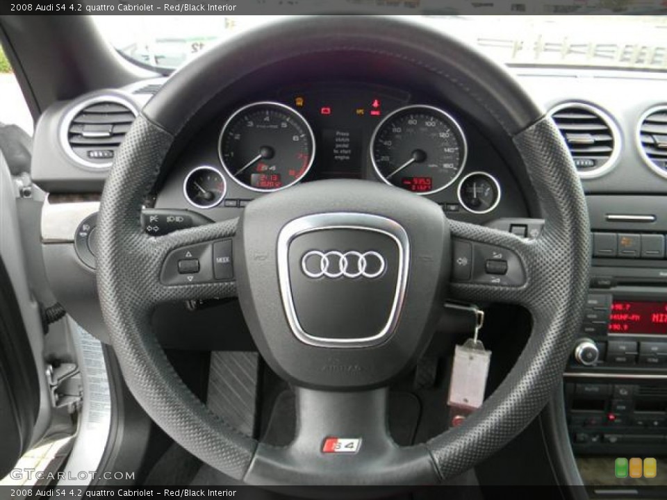 Red/Black Interior Steering Wheel for the 2008 Audi S4 4.2 quattro Cabriolet #59554632
