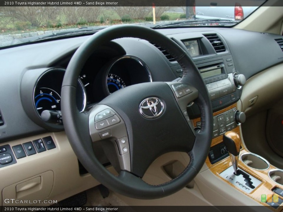 Sand Beige Interior Dashboard for the 2010 Toyota Highlander Hybrid Limited 4WD #59556022