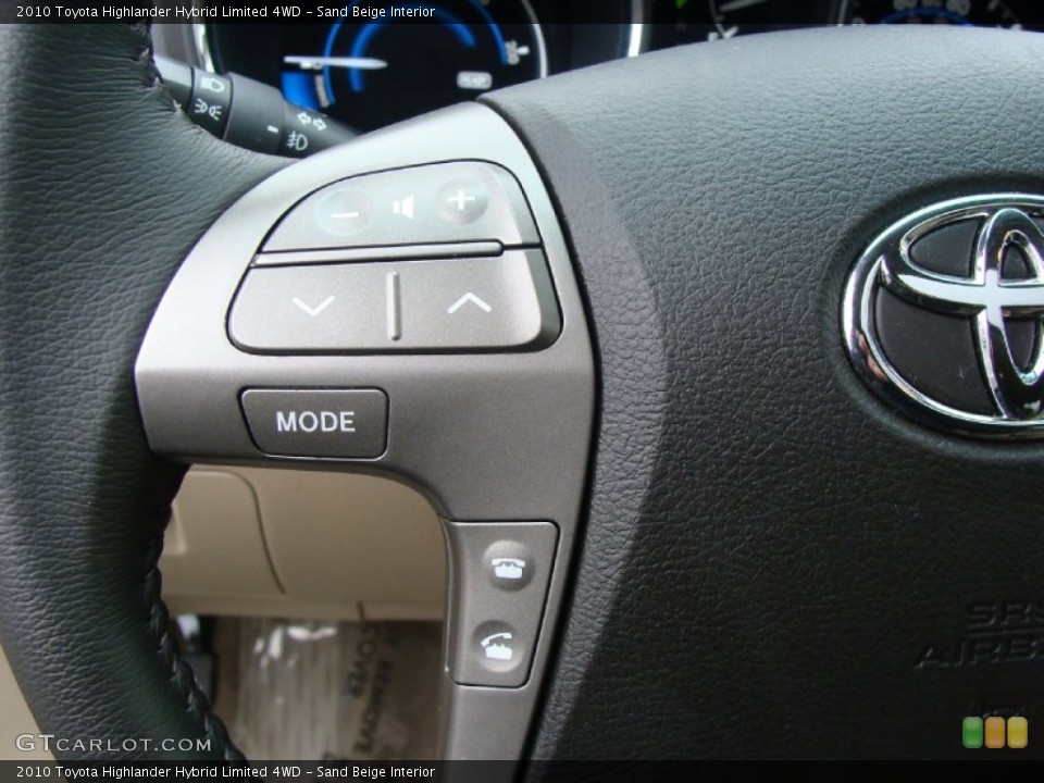 Sand Beige Interior Controls for the 2010 Toyota Highlander Hybrid Limited 4WD #59556084