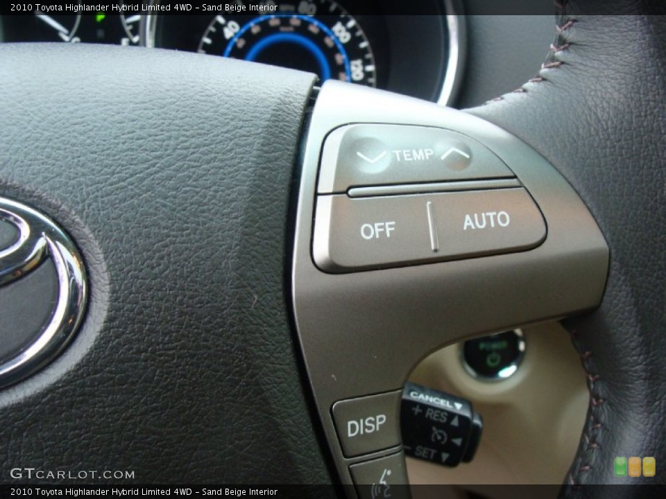 Sand Beige Interior Controls for the 2010 Toyota Highlander Hybrid Limited 4WD #59556093